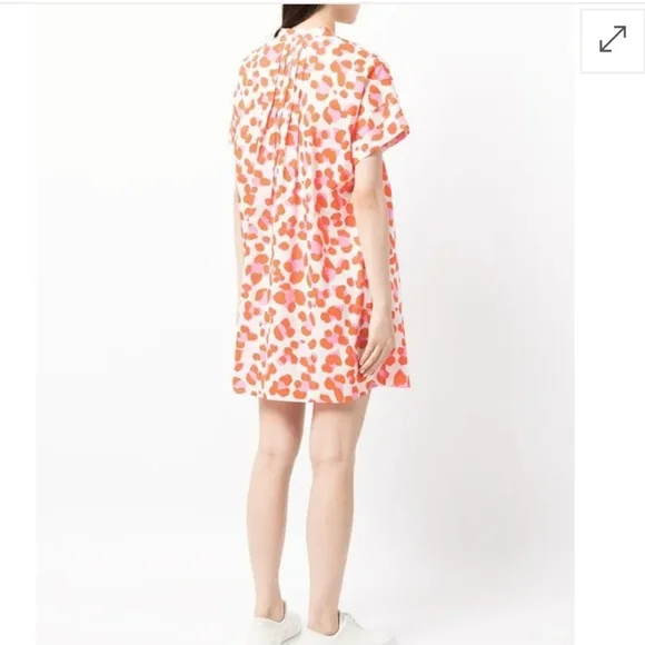 DIANE VON FURSTENBERG FIONA ANIMAL-PRINT FRONT PLEAD PINK/ORANGE DRESS SZ LARGE - Picture 3 of 6